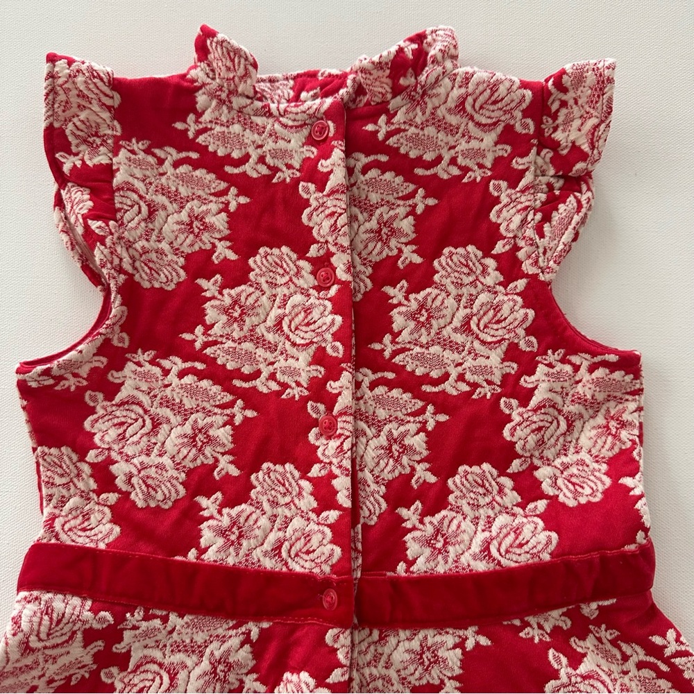 Janie and Jack Girls 7 Red White Floral Party Dress - Picture 8 of 8